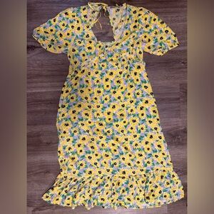 Floral Yellow women Dress